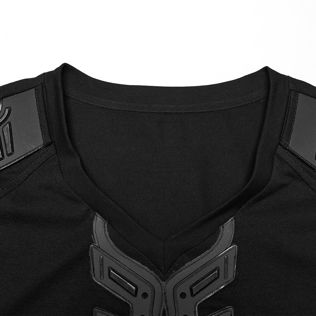 WT-997TDM Edgy Black Gothic Strap Design Punk T-Shirts Men?????????????????¨¬??????o???????????????¨¬????????????????????¨¬??????s Fashion