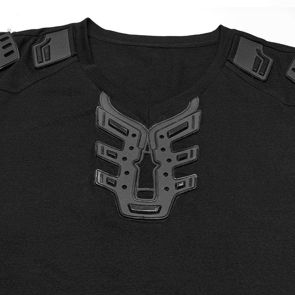 WT-997TDM Edgy Black Gothic Strap Design Punk T-Shirts Men?????????????????¨¬??????o???????????????¨¬????????????????????¨¬??????s Fashion