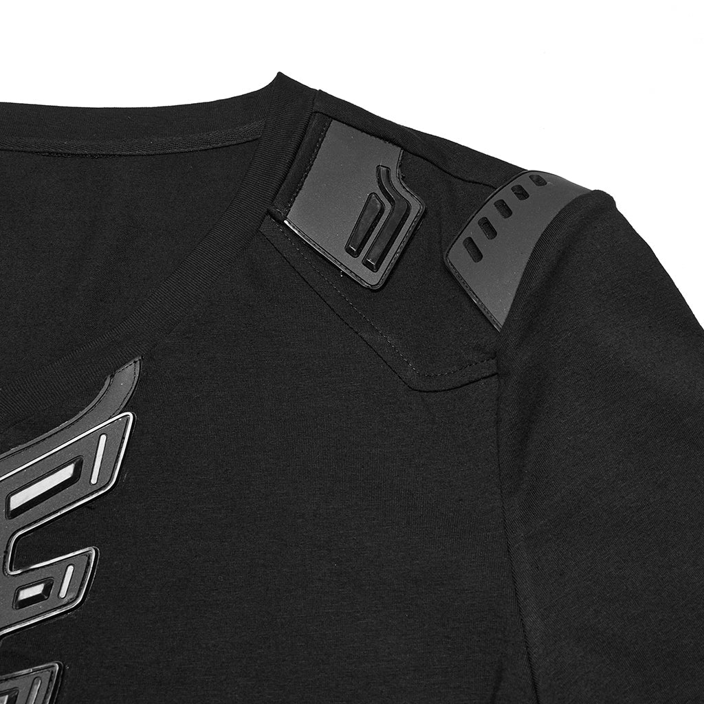 WT-997TDM Edgy Black Gothic Strap Design Punk T-Shirts Men?????????????????¨¬??????o???????????????¨¬????????????????????¨¬??????s Fashion