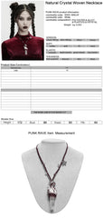 WS-855LHF Mystical Crystal Pendant Punk Accessories Necklace Velvet Rope Design