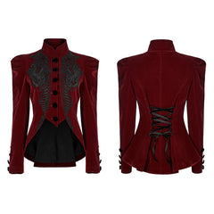 WY-1045LDF Red Velvet Elegant Gothic Vampire jacket