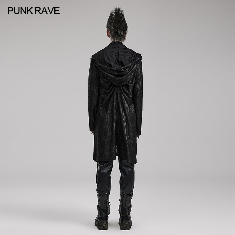 WY-1086DQM Punk Rave Gothic Asymmetrical Black Coat Dark Punk Rock Outerwear?-??Punk Rave Clothing