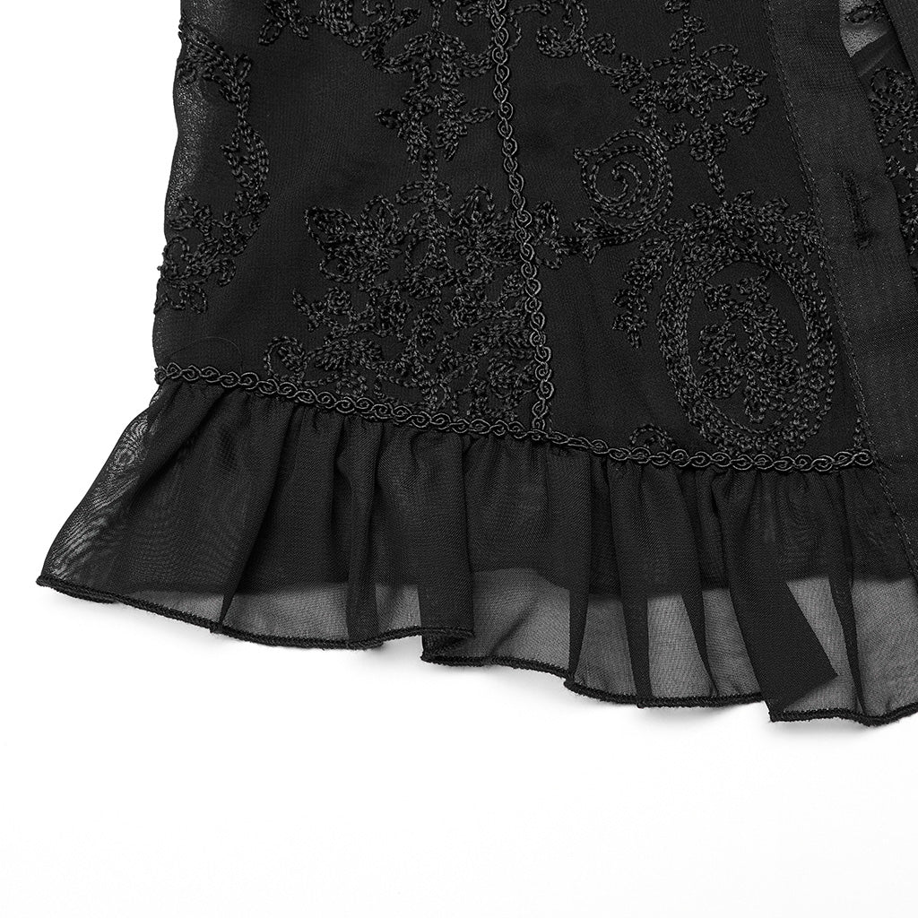 WY-1267CCF Punk Rave Gothic Lace Shirt Victorian Style black Blouse?-??Punk Rave Clothing