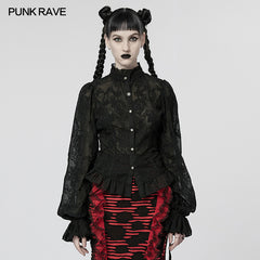 WY-1267CCF Punk Rave Gothic Lace Shirt Victorian Style black Blouse