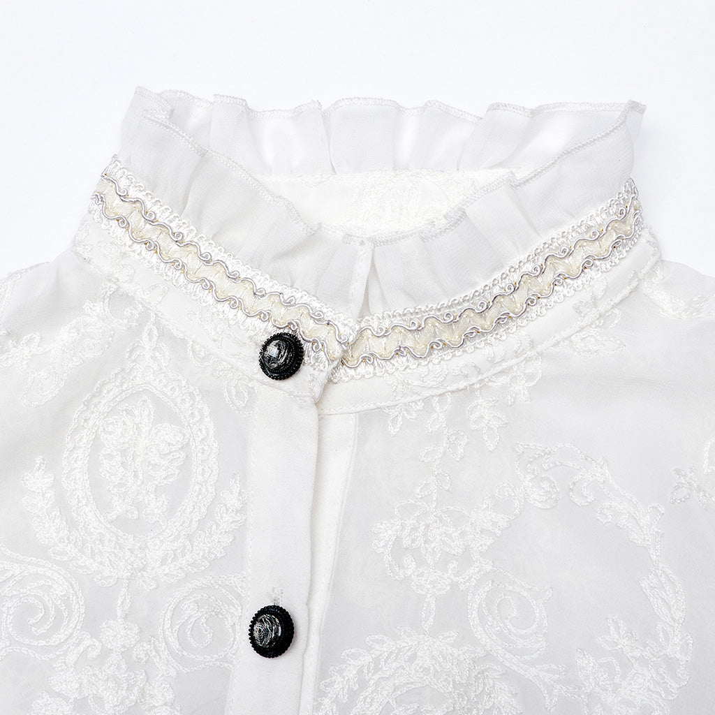 WY-1267CCF Punk Rave Gothic Lace Shirt Victorian Style black Blouse?-??Punk Rave Clothing