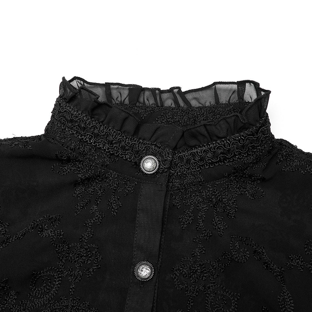 WY-1267CCF Punk Rave Gothic Lace Shirt Victorian Style black Blouse?-??Punk Rave Clothing