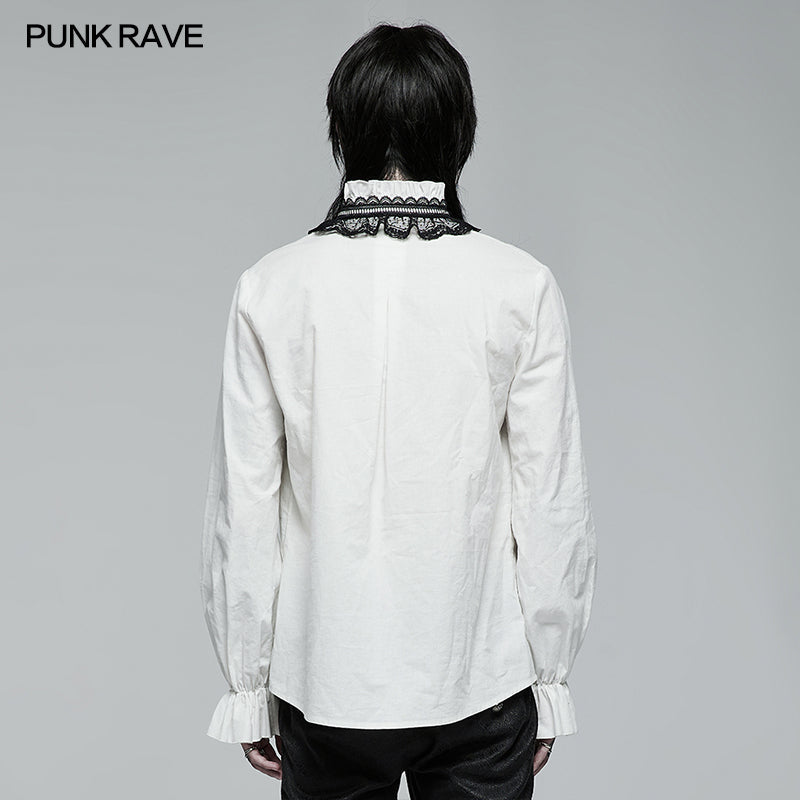 WY-1367XCM Goth Skeleton Embroidered Shirt