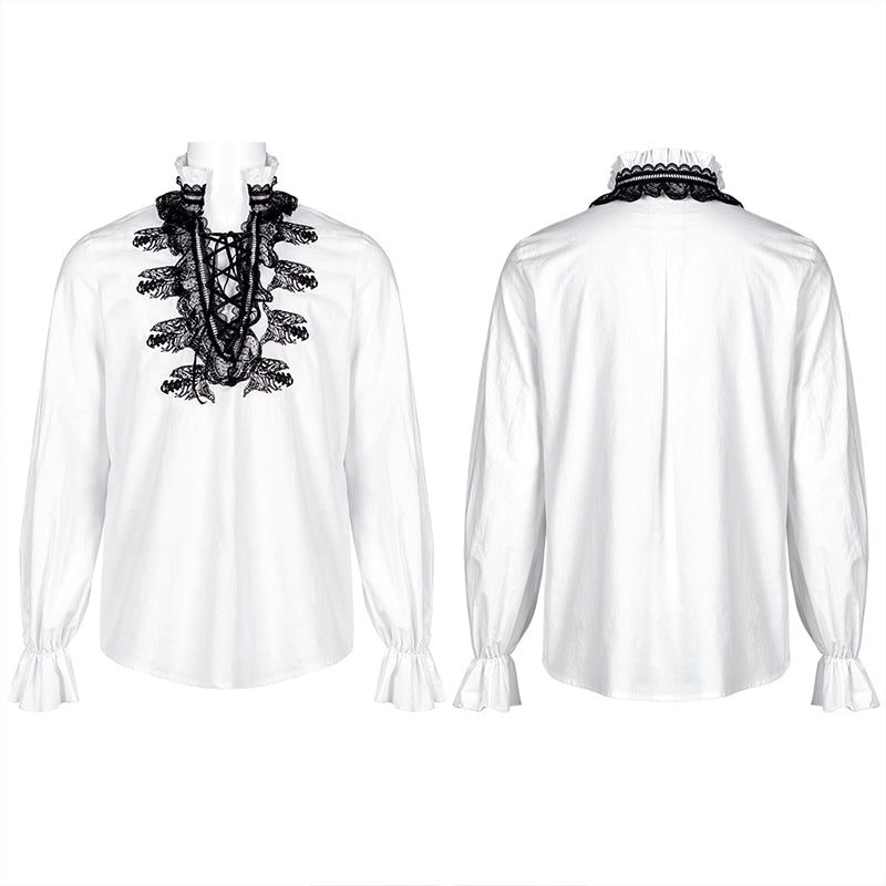 WY-1367XCM Goth Skeleton Embroidered Shirt