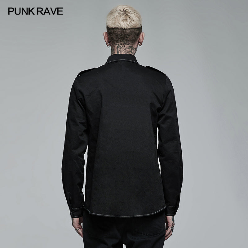 WY-1368XCM Punk personalized skull Embroidery Shirt