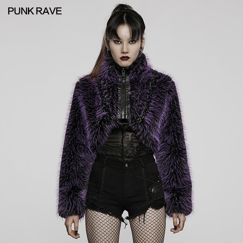 WY-1397ZDF Punk daily faux wool coat