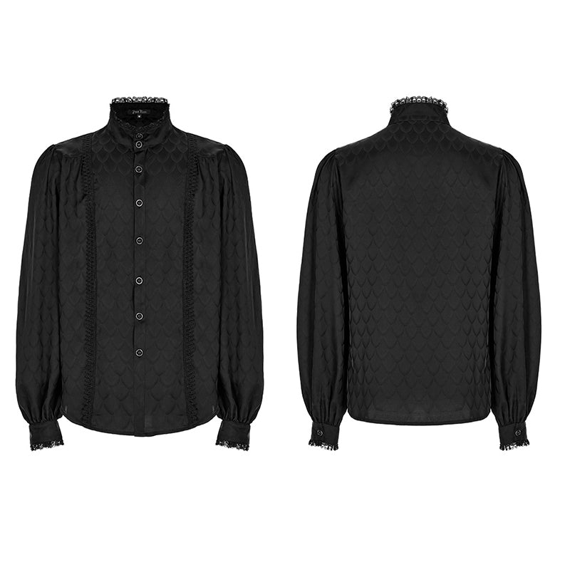 WY-1409CCM Gothic Dragon scale jacquard shirt