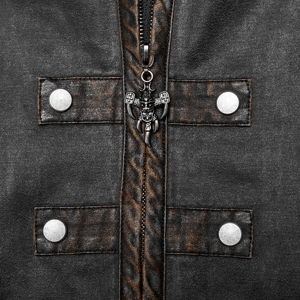 WY-1412XCM Punk Rave Gothic Coat Steampunk Long Trench with Harness Details?-??Punk Rave Clothing