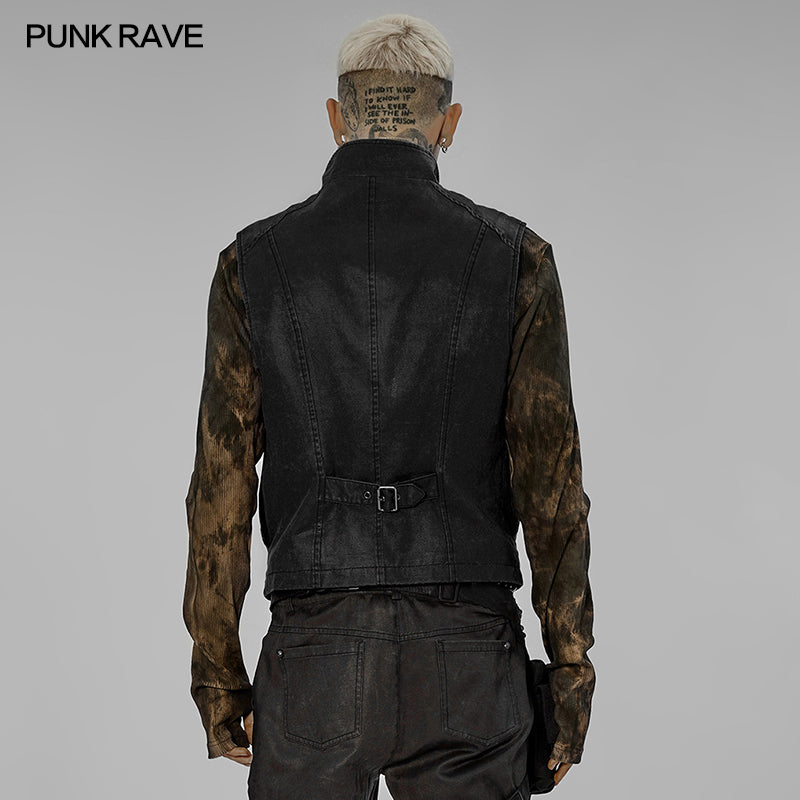 WY-1439DQM Post-apocalyptic style distressed vest