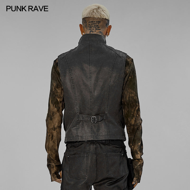 WY-1439DQM Post-apocalyptic style distressed vest