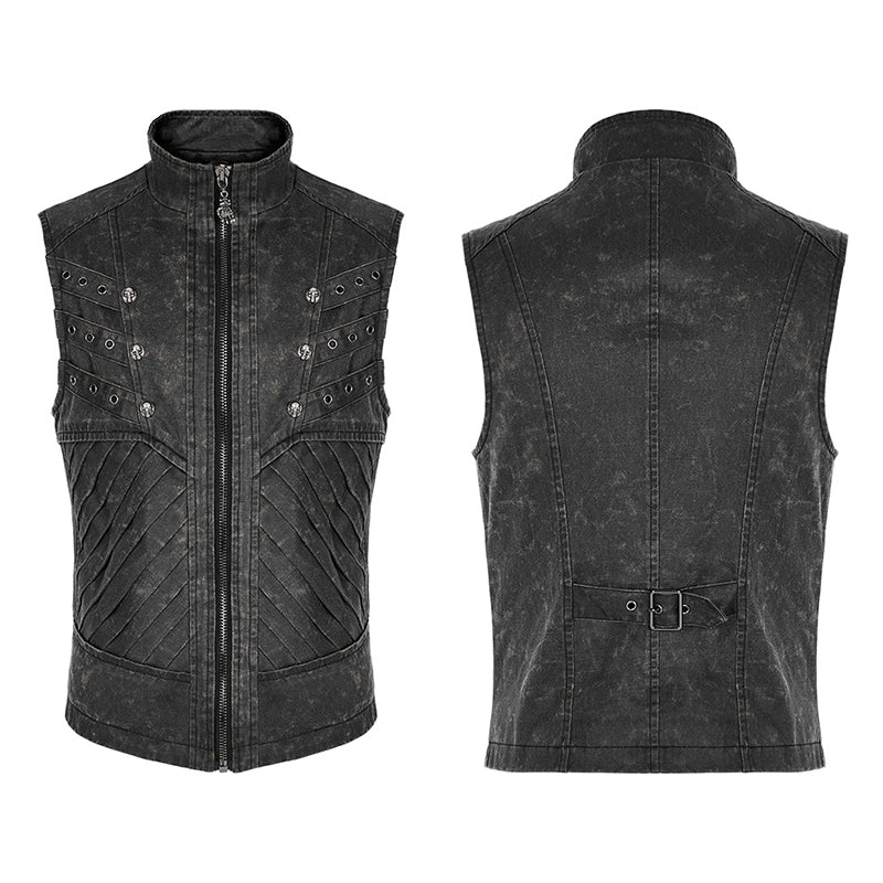 WY-1439DQM Post-apocalyptic style distressed vest