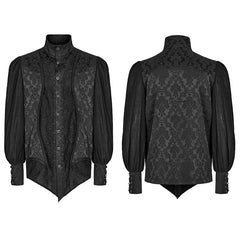 WY-1483CCM Goth lantern sleeve stand collar shirt