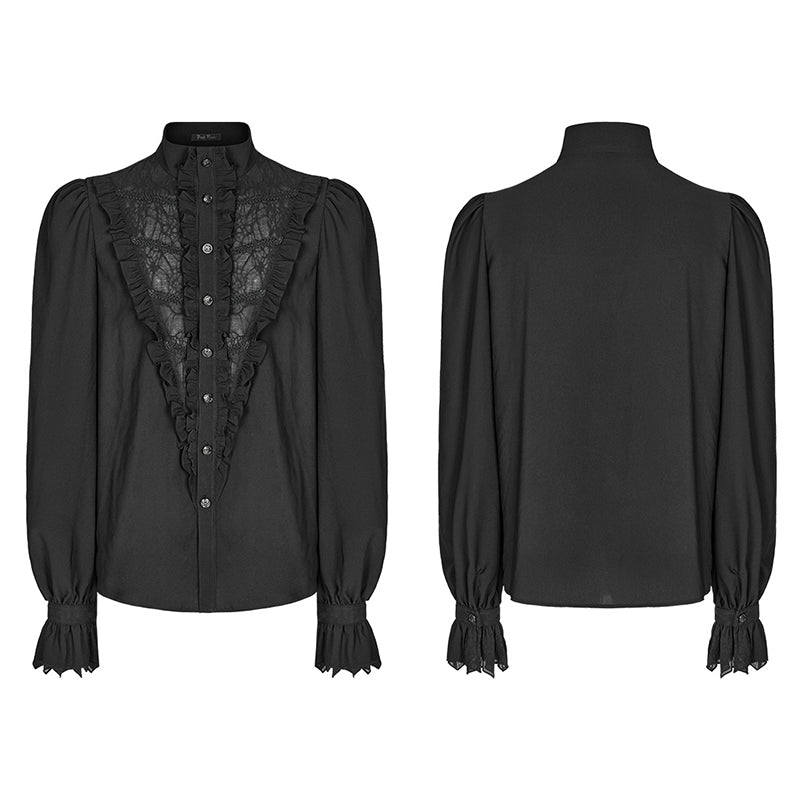 WY-1486CCM Goth chiffon stand collar shirt