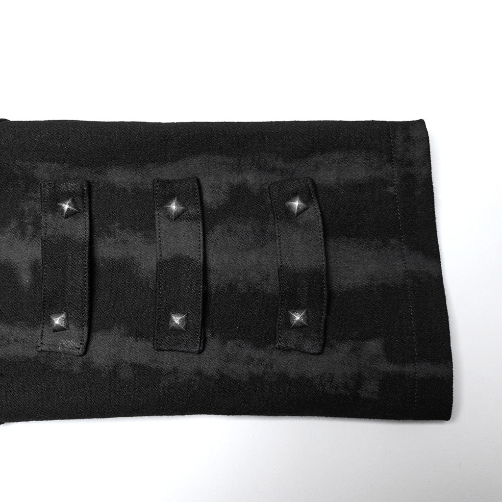 WY-1487XCM Gothic Long Punk Coat with Rivet Shoulder Details?-??Punk Rave Clothing