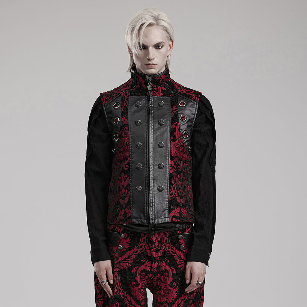 WY-1489MJM Goth ornate waistcoat?-??Punk Rave Clothing