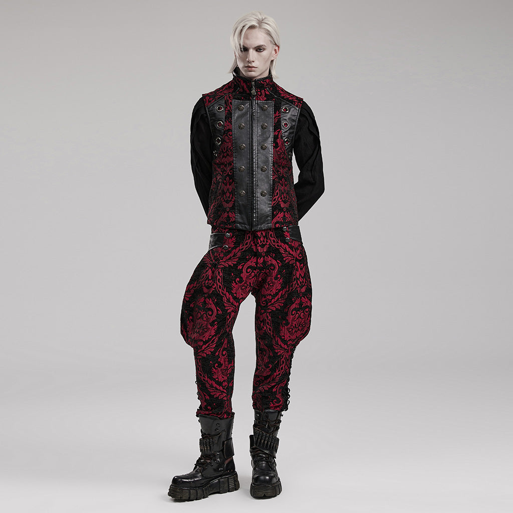 WY-1489MJM Goth ornate waistcoat?-??Punk Rave Clothing