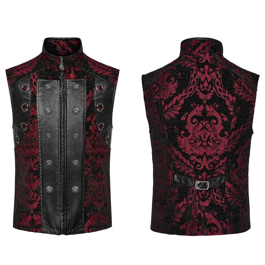 WY-1489MJM Goth ornate waistcoat?-??Punk Rave Clothing