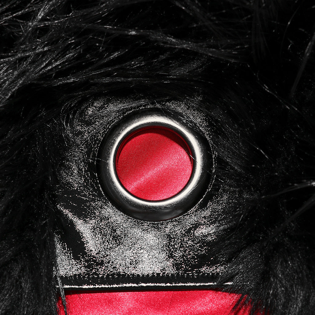 WY-1499 Punk Rave Gothic Faux Fur Coat Shaggy Black Punk Outerwear?-??Punk Rave Clothing