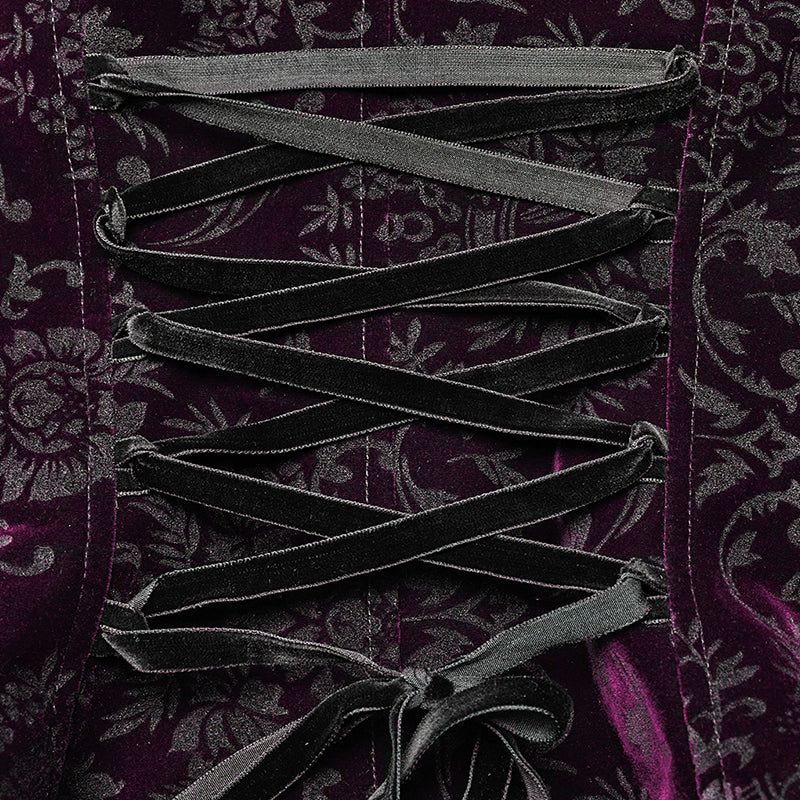 WY-1513XCF Punk Rave Gothic Coat Velvet Faux Fur Trimmed Victorian Style Jacket?-??Punk Rave Clothing