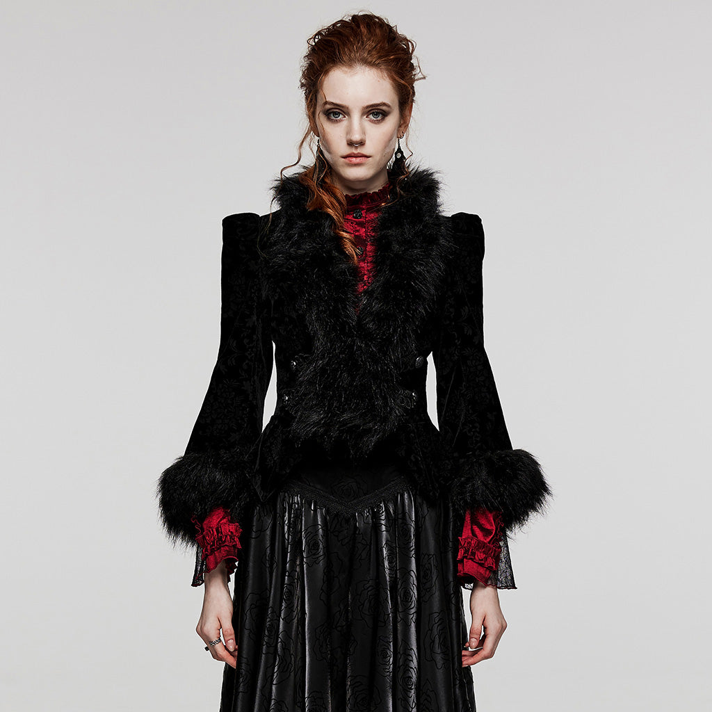 WY-1513XCF GOTH embossed velvet short jacket