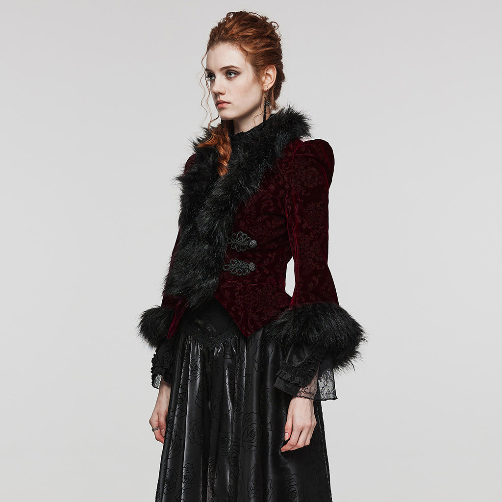 WY-1513XCF GOTH embossed velvet short jacket