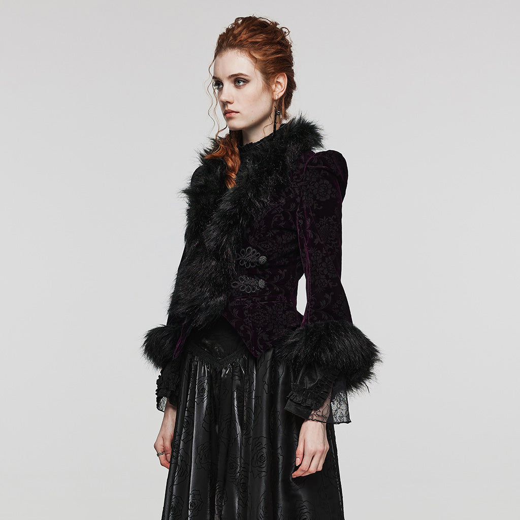 WY-1513XCF GOTH embossed velvet short jacket