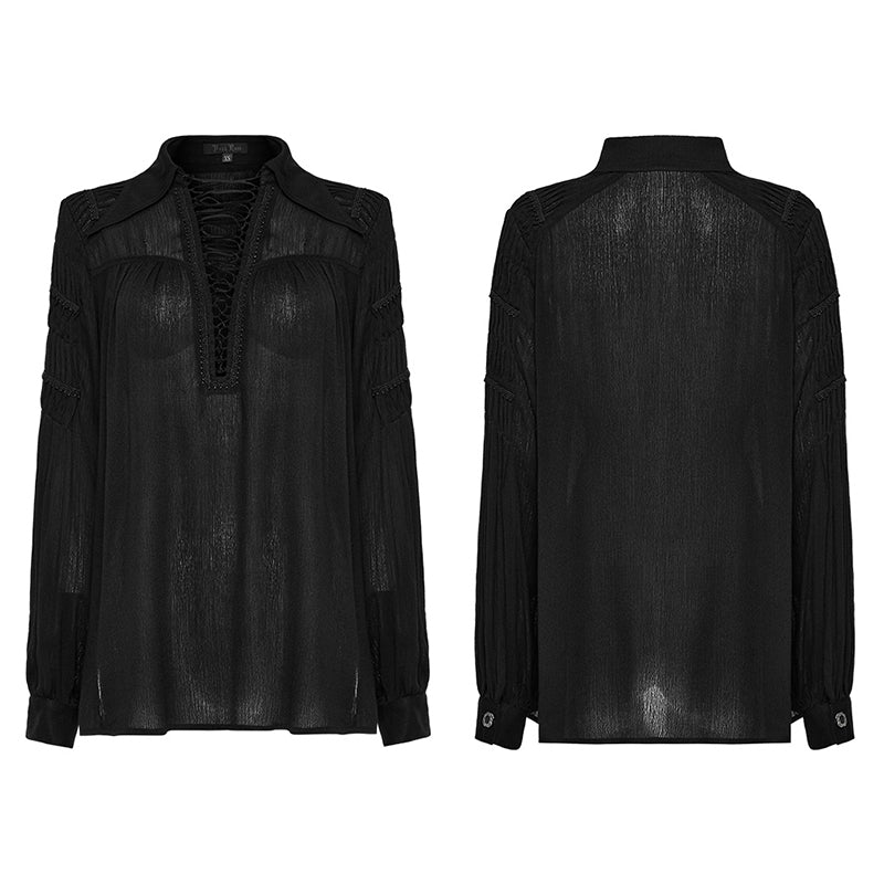 WY-1526CCF Deep V-neck Goth Shirt