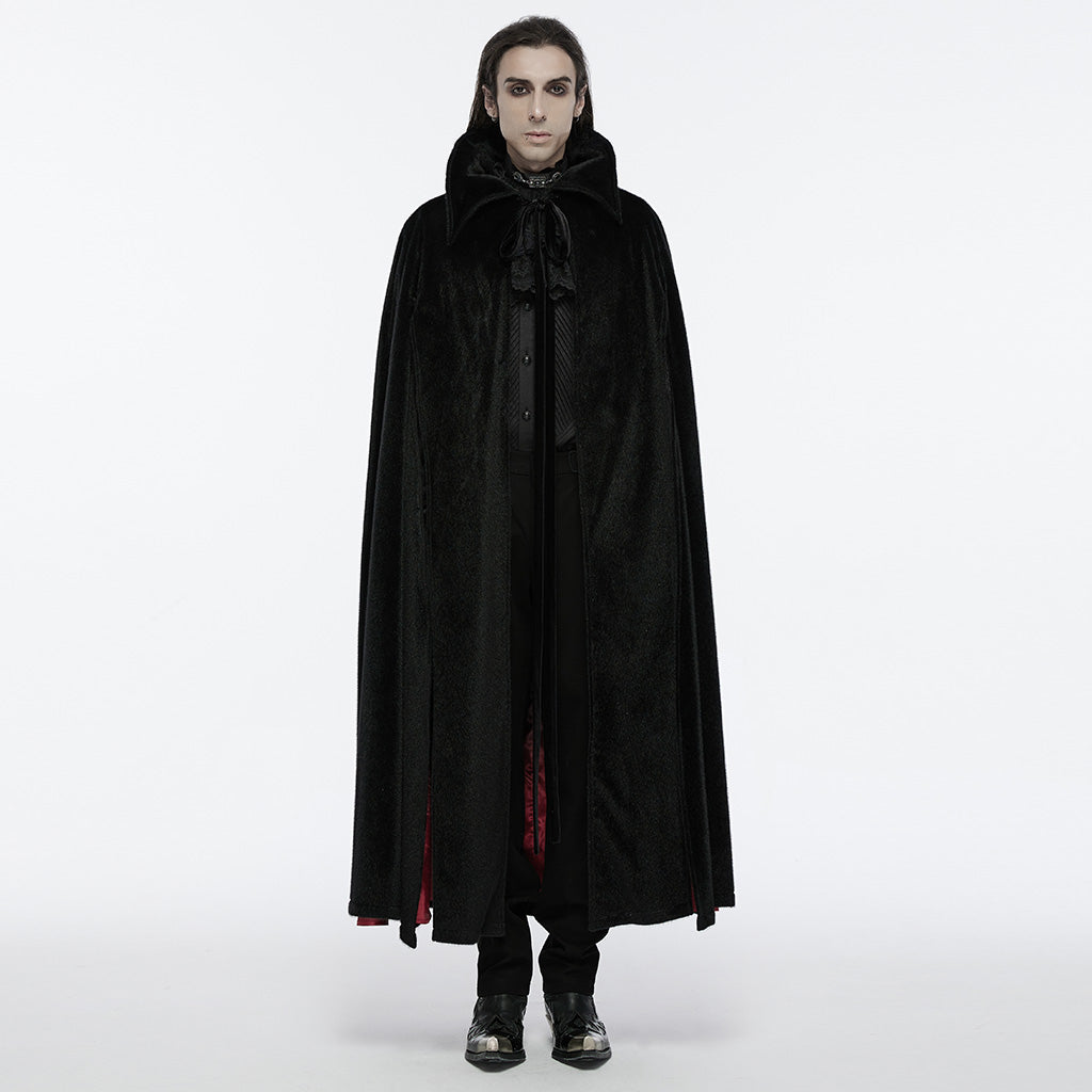 WY-1542DPM Elegant Gothic Cloak Hooded Black Red Lining?????????????????????¨¬??????????? Sophisticated Style?-??Punk Rave Clothing