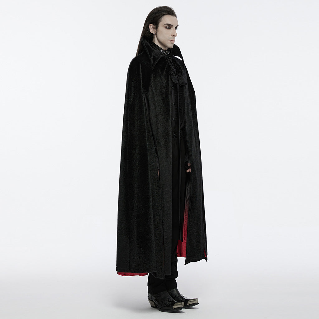 WY-1542DPM Elegant Gothic Cloak Hooded Black Red Lining?????????????????????¨¬??????????? Sophisticated Style?-??Punk Rave Clothing