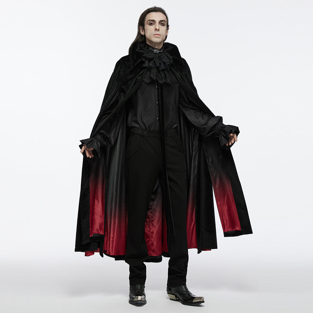 WY-1542DPM Elegant Gothic Cloak Hooded Black Red Lining?????????????????????¨¬??????????? Sophisticated Style?-??Punk Rave Clothing
