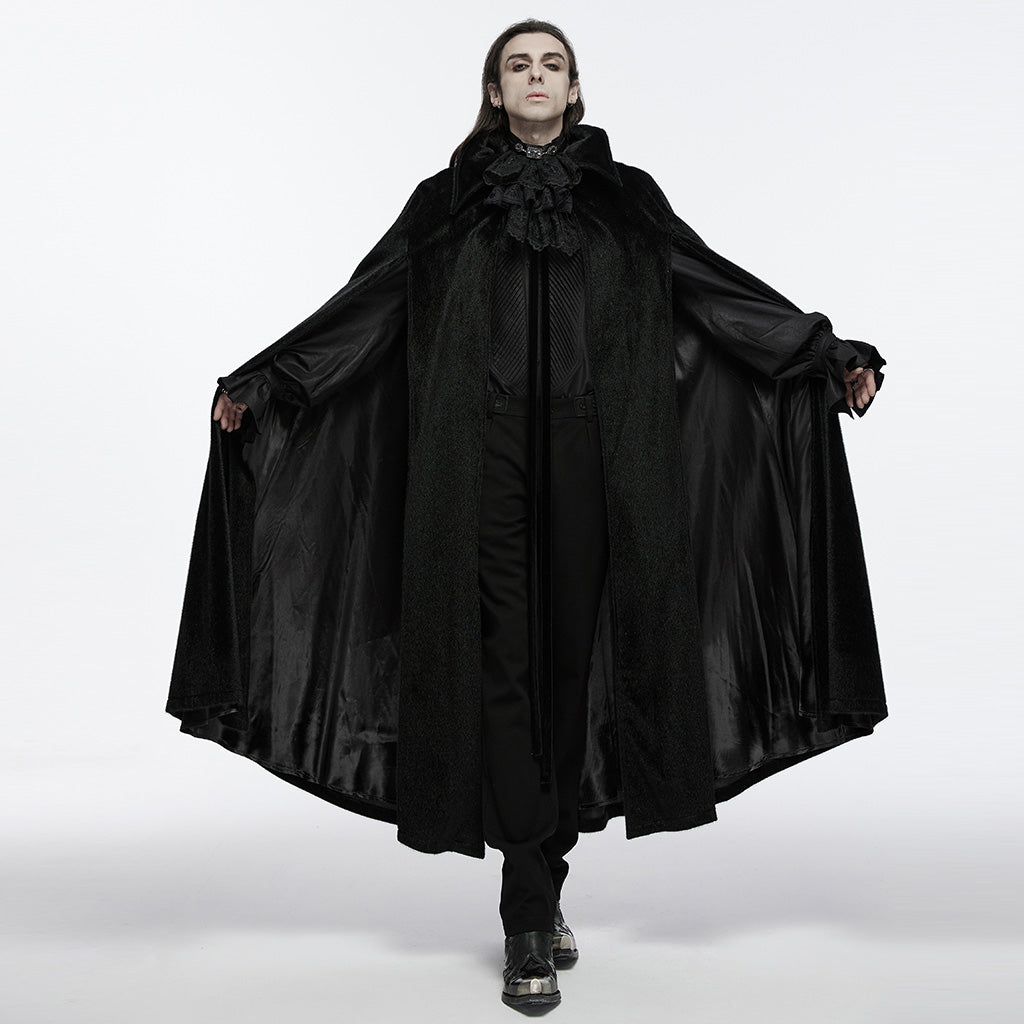 WY-1542DPM Elegant Gothic Cloak Hooded Black Red Lining?????????????????????¨¬??????????? Sophisticated Style?-??Punk Rave Clothing