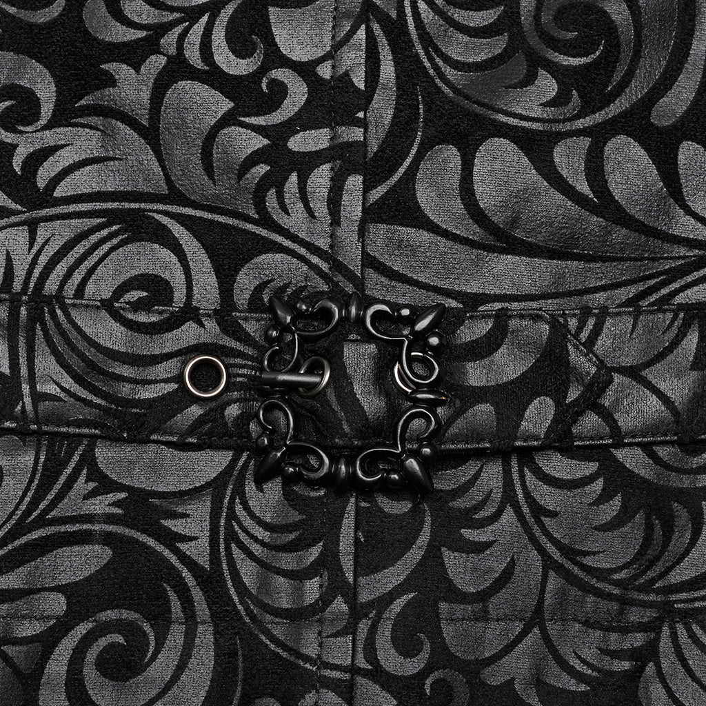 WY-1543MJM Mystic Gothic Embossed Vest with Intricate Baroque Design?-??Punk Rave Clothing