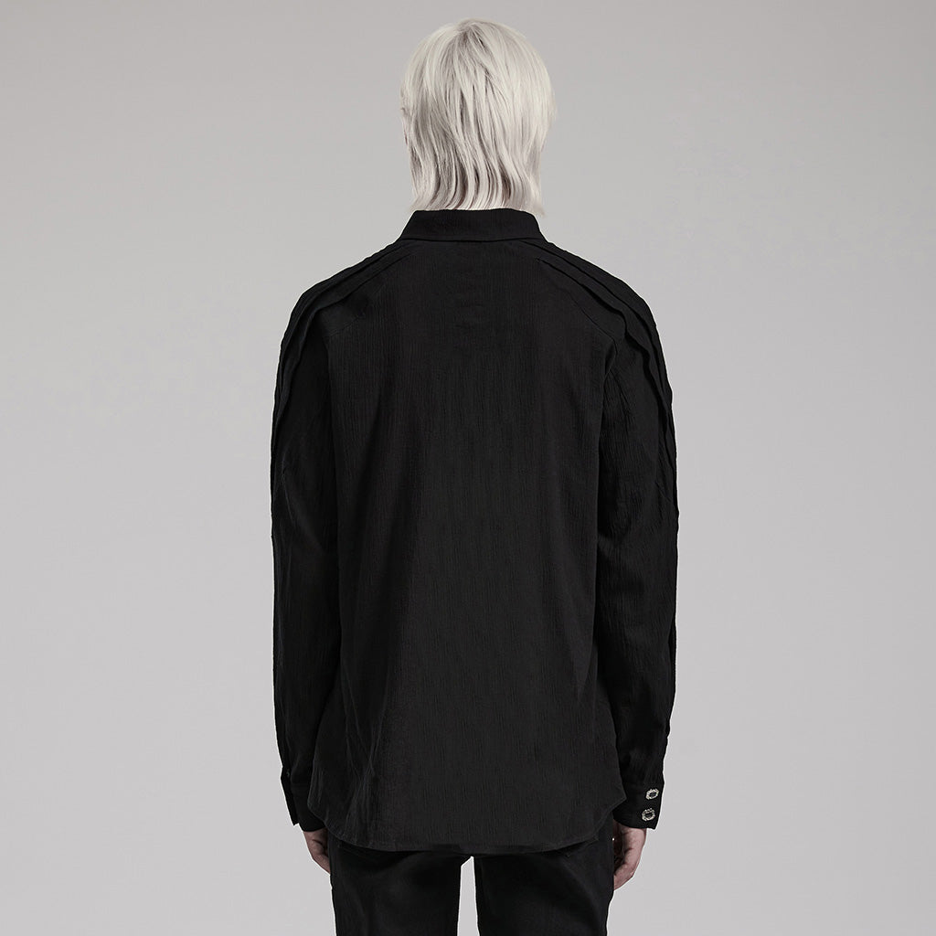 WY-1548CCM Mens Gothic Shirt Button-Up black Long Sleeve Cotton Fashion?-??Punk Rave Clothing