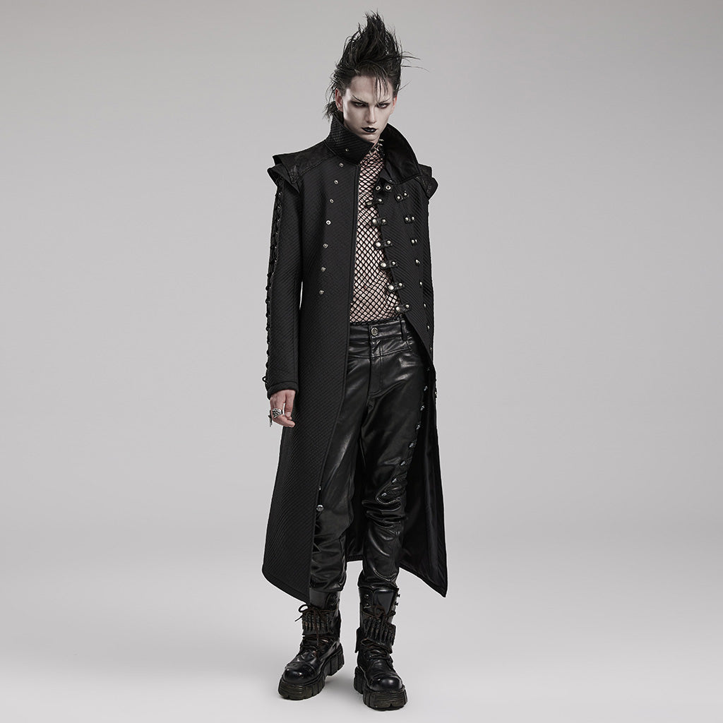 WY-1561MCM Punk Rave Gothic Military Coat Long black Steampunk Jacket?-??Punk Rave Clothing