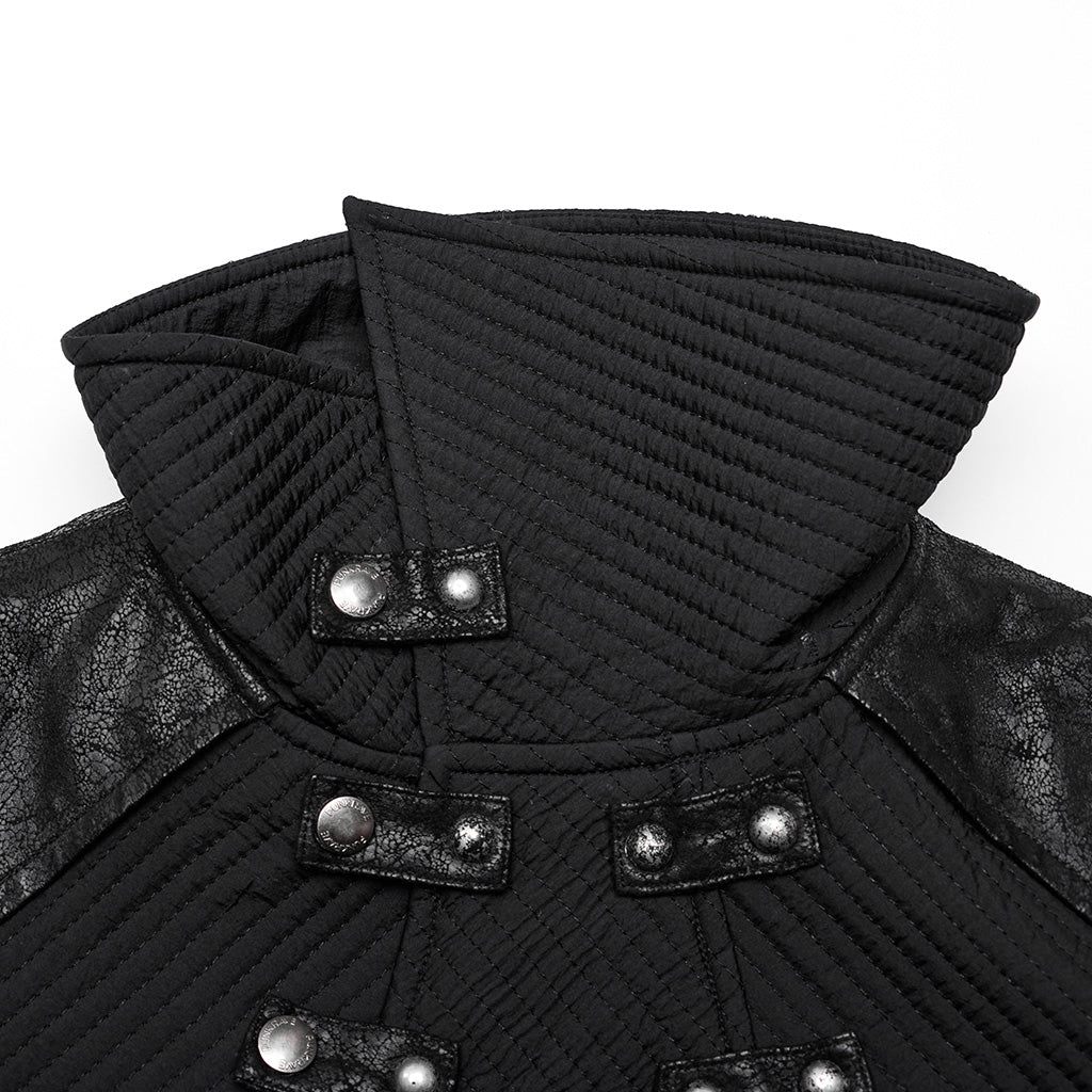 WY-1561MCM Punk Rave Gothic Military Coat Long black Steampunk Jacket?-??Punk Rave Clothing