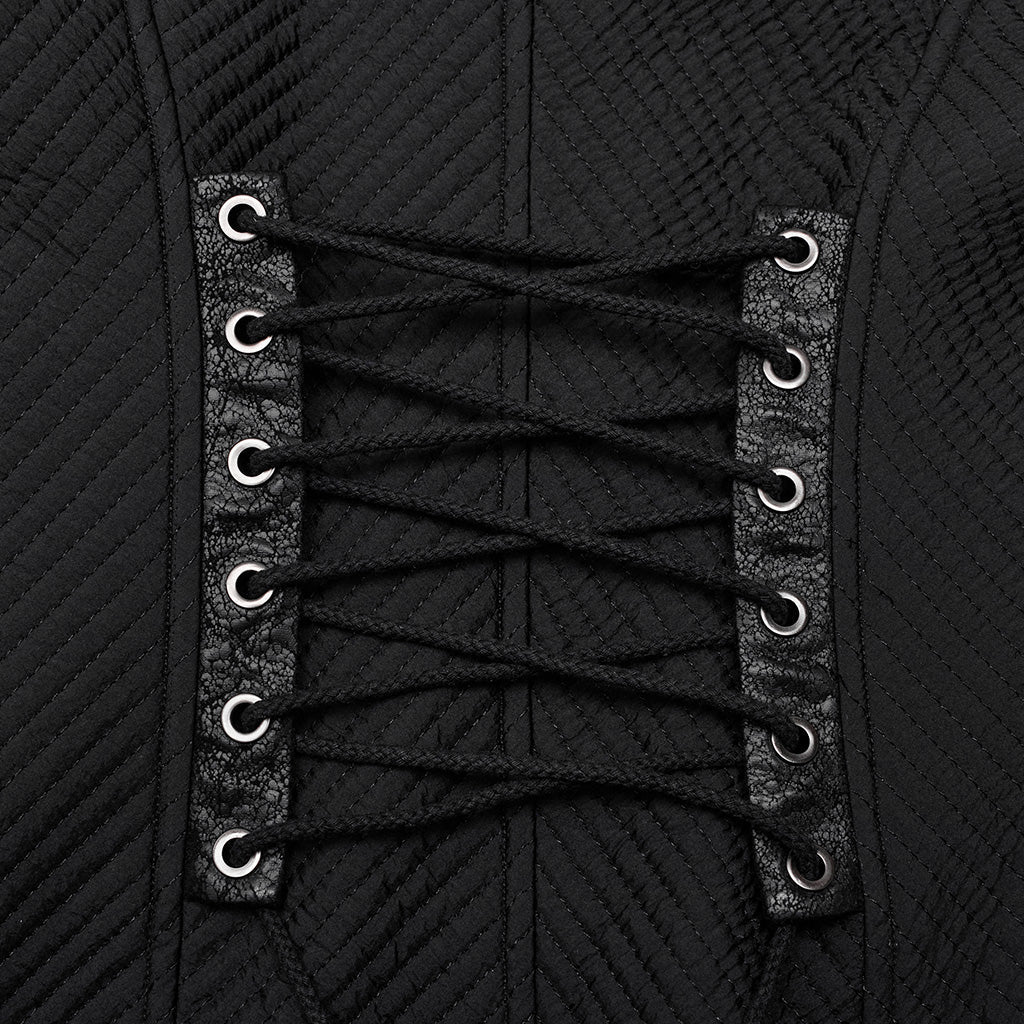 WY-1561MCM Punk Rave Gothic Military Coat Long black Steampunk Jacket?-??Punk Rave Clothing
