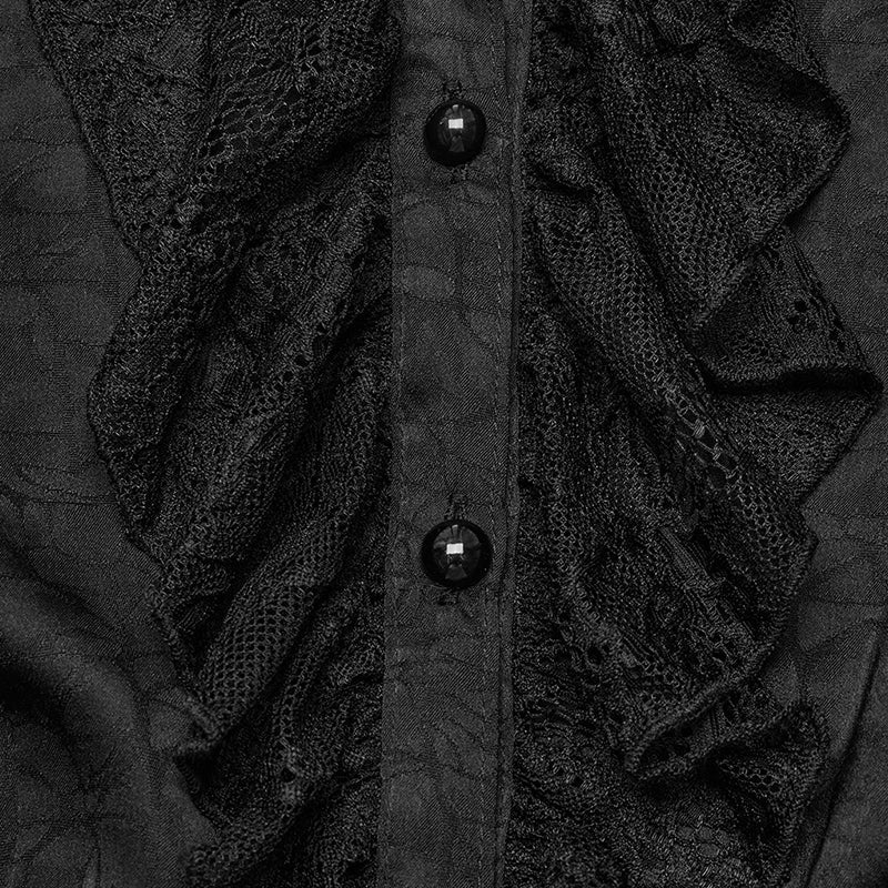 WY-1583CCF Punk Rave Gothic Shirt Victorian Lace Long Sleeve Blouse with Ruffle Detail?-??Punk Rave Clothing