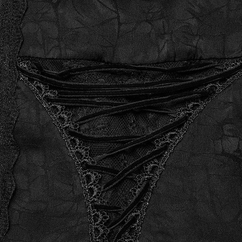WY-1589CCF Punk Rave Gothic Lace-Up Victorian Blouse with Bell Sleeves?-??Punk Rave Clothing