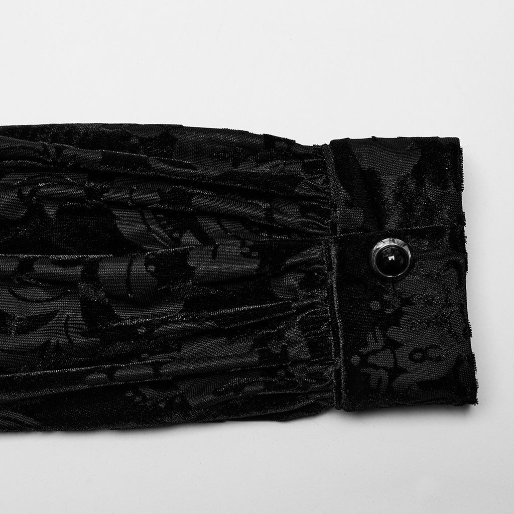 WY-1595CCM Punk Rave Gothic Baroque Patterned Satin Shirt for Men?-??Punk Rave Clothing