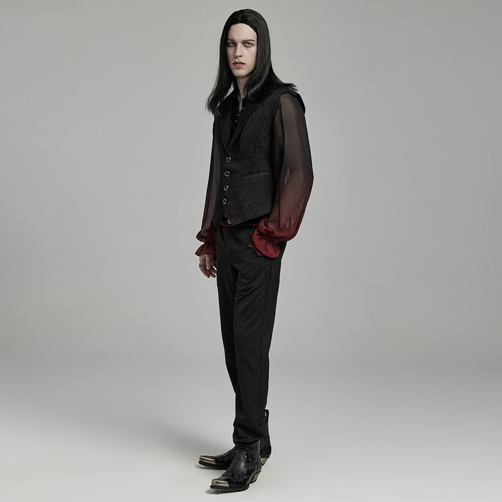 WY-1601MJM Gothic Jacquard Asymmetric Vest Vintage Victorian Tailored Waistcoat?-??Punk Rave Clothing