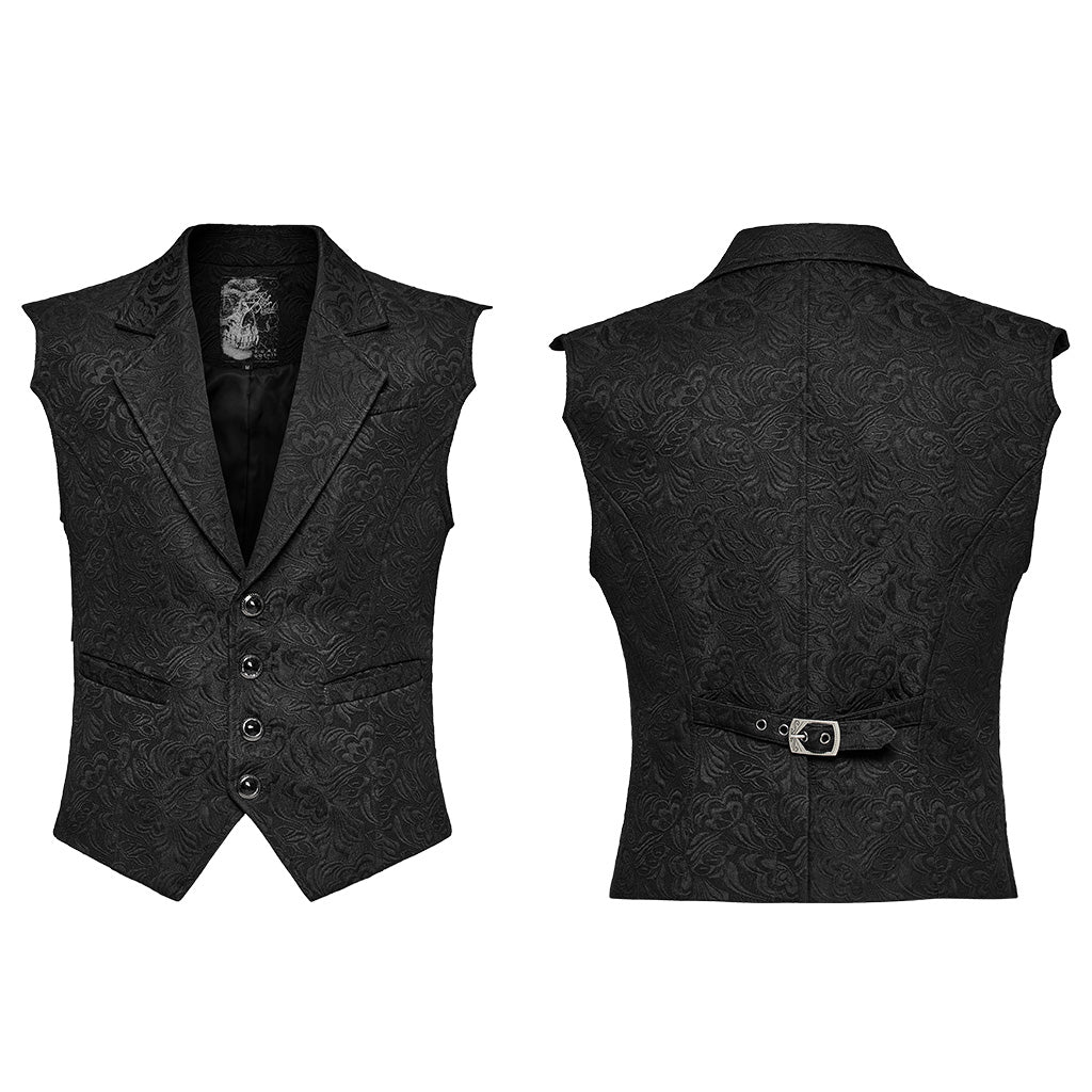 WY-1601MJM Gothic Jacquard Asymmetric Vest Vintage Victorian Tailored Waistcoat?-??Punk Rave Clothing
