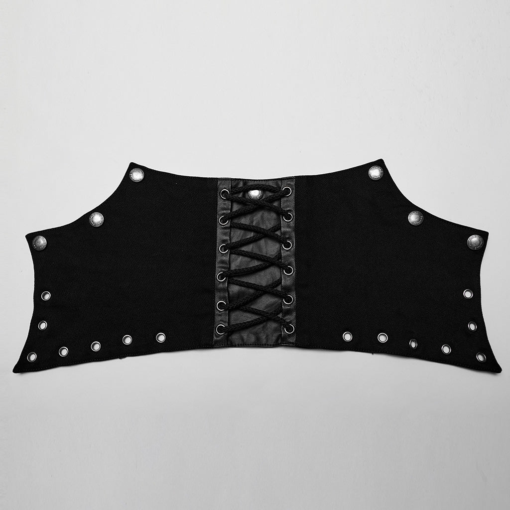 WY-1602XCM Gothic Punk Asymmetrical High-Collar Trench Coat with Buckle Straps?-??Punk Rave Clothing