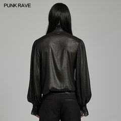 WY-1607CCM Gothic Ruffled Punk Shirt With Dramatic Bell Sleeves