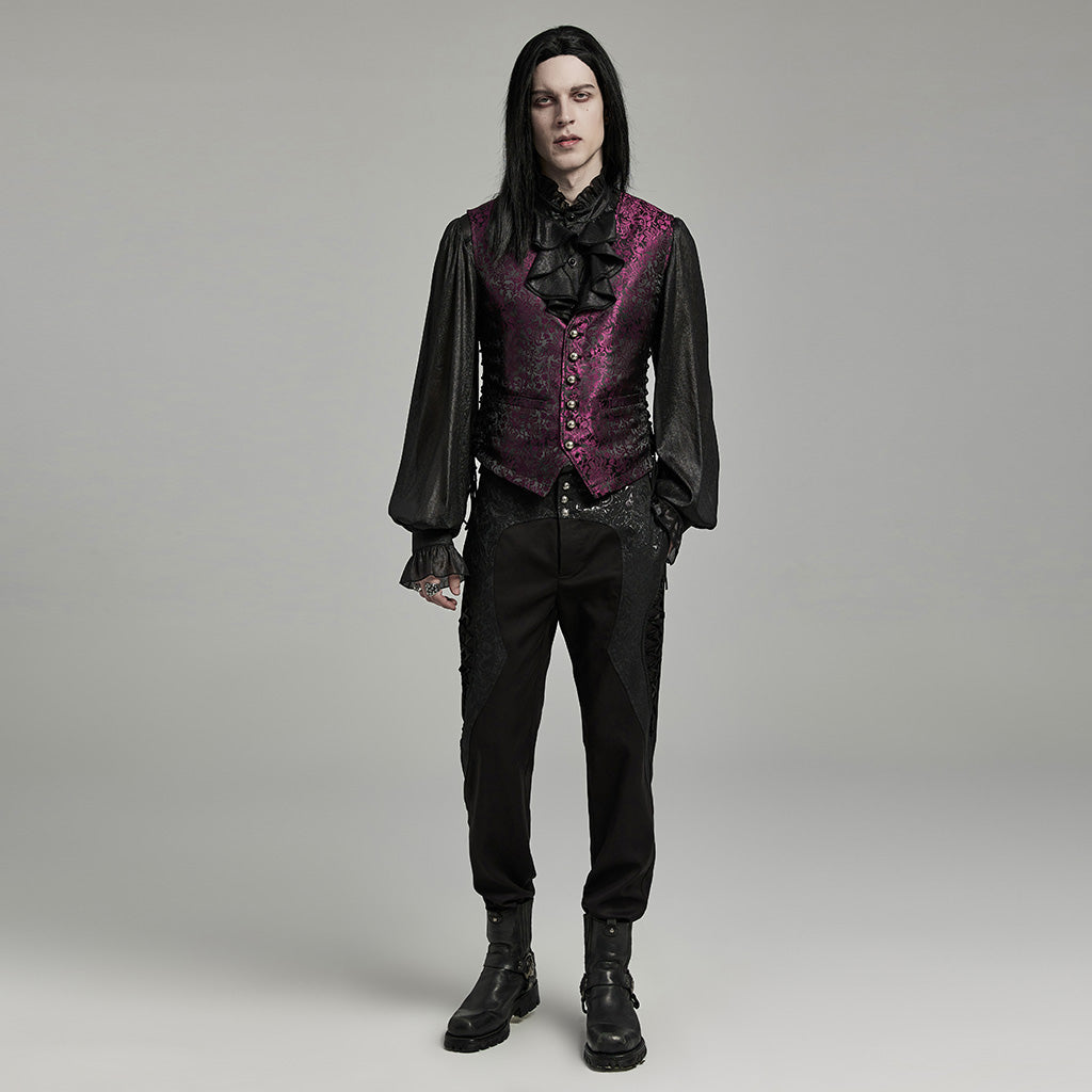 WY-1607CCM Gothic Ruffled Punk Shirt With Dramatic Bell Sleeves?-??Punk Rave Clothing