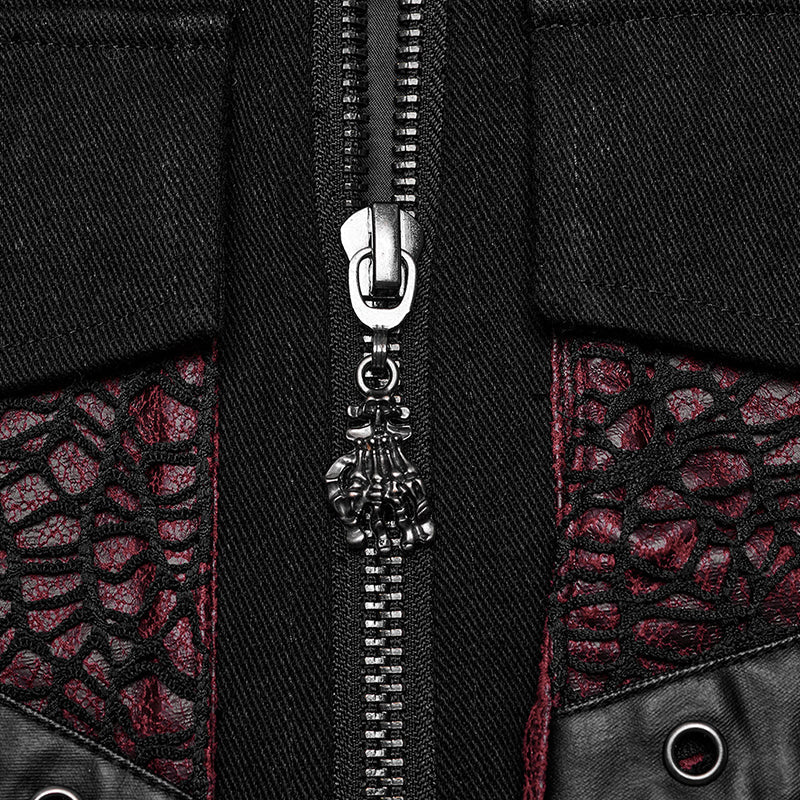 WY-1610MJM Gothic Sleeveless Punk Vest with Rivet Details?-??Punk Rave Clothing