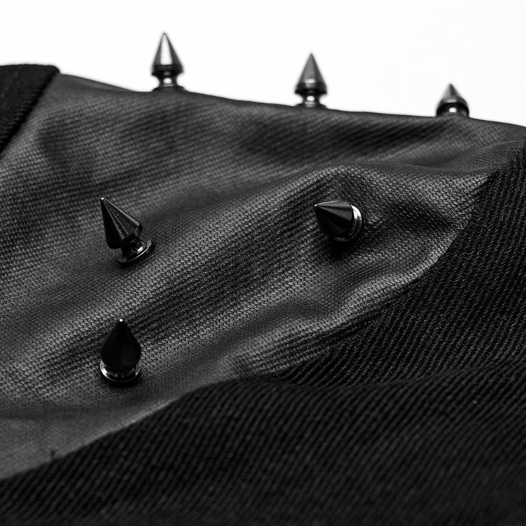 WY-1617XDM Edgy Asymmetric Spiked Harness Top Punk Accessories?-??Punk Rave Clothing